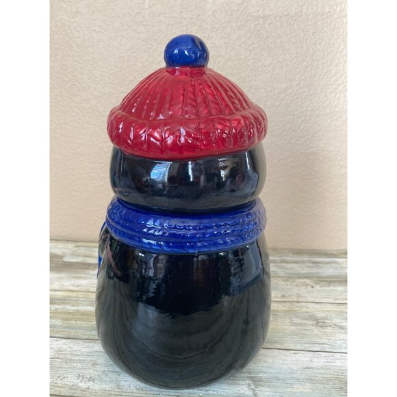 Winter Wonder Lane Penguin Ceramic Cookie Jar Christmas - Picture 5 of 11